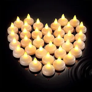 VIROKASH Water Floating Smokeless Candles No Electricity Needed Artificial LED Light Diya with Water Sensor Best for Diwali Home Decoration(Pack of12)