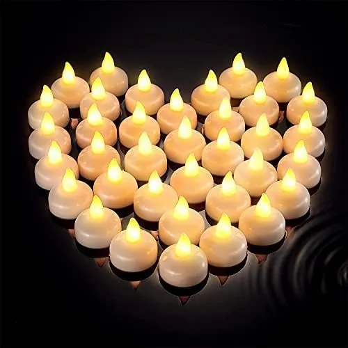 VIROKASH Water Floating Smokeless Candles No Electricity Needed Artificial LED Light Diya with Water Sensor Best for Diwali Home Decoration(Pack of12)