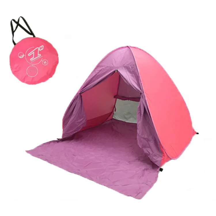 With Curtain Automatic Instant Pop Up Tent Potable Beach Tent, Size: 150x165x110cm(Pink)