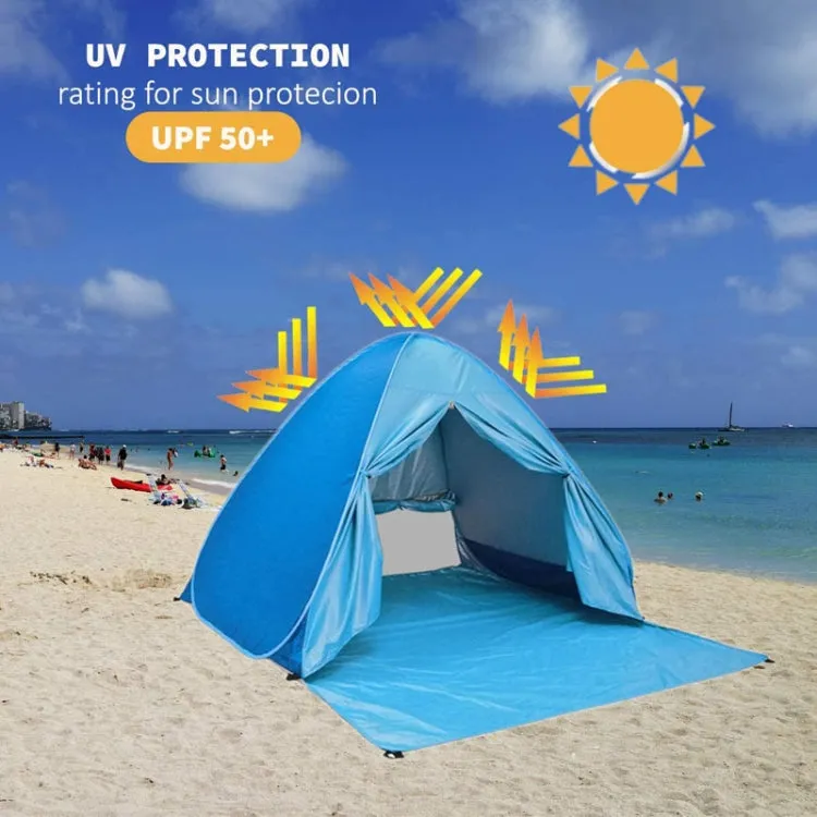 With Curtain Automatic Instant Pop Up Tent Potable Beach Tent, Size:  200x165x130cm(Orange with Yellow)