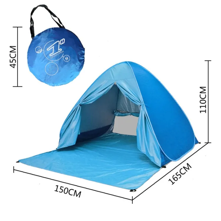 With Curtain Automatic Instant Pop Up Tent Potable Beach Tent, Size:  200x165x130cm(Orange with Yellow)