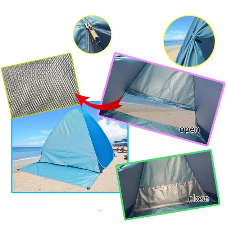 With Curtain Automatic Instant Pop Up Tent Potable Beach Tent, Size:  200x165x130cm(Orange with Yellow)