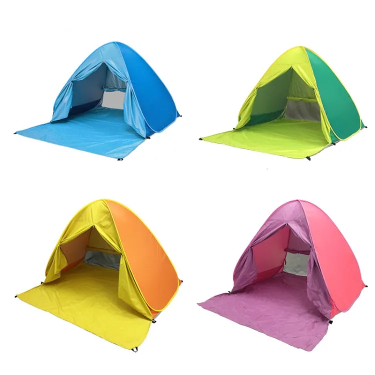 With Curtain Automatic Instant Pop Up Tent Potable Beach Tent, Size:  200x165x130cm(Orange with Yellow)