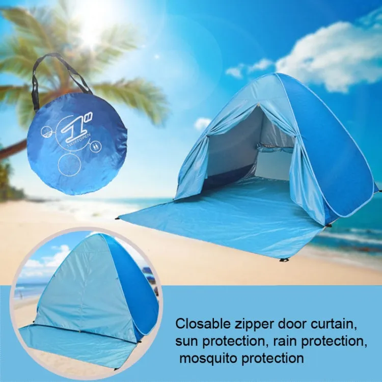 With Curtain Automatic Instant Pop Up Tent Potable Beach Tent, Size:  200x165x130cm(Orange with Yellow)